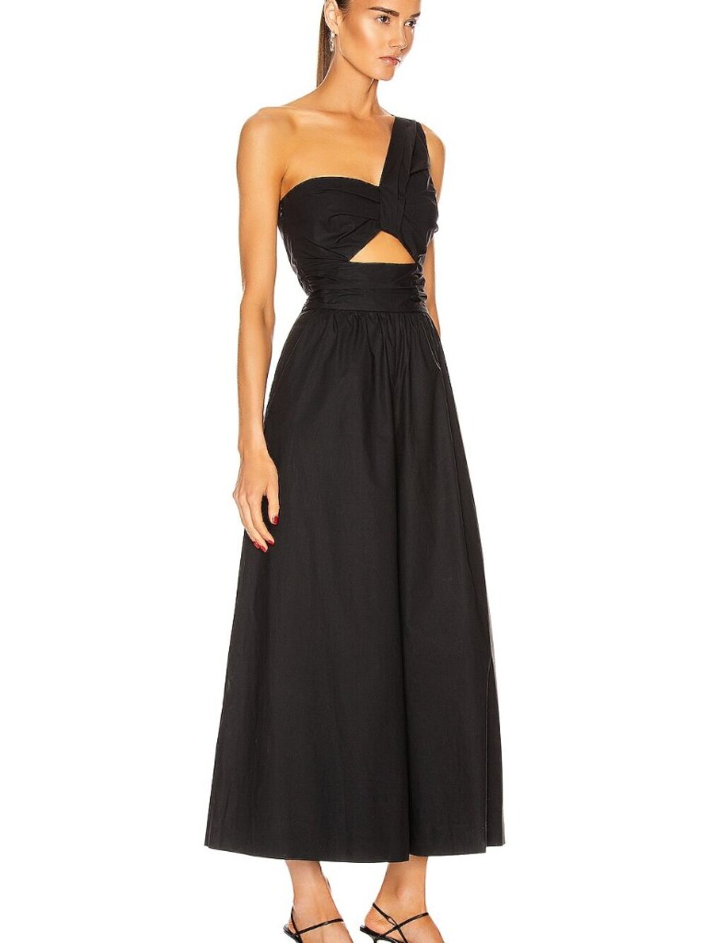 A.L.C. Athelia One Shoulder Jumpsuit ALC Black Wide Leg Cutout Cocktail Size 4 - Picture 2 of 13